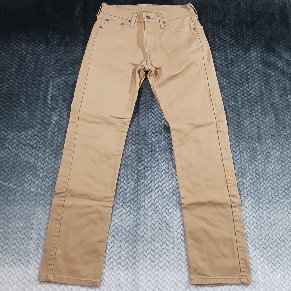 Levi's 513 Jeans Men 29x32 Brown Cotton Twill Straight Slim-Fit Workwear Stretch